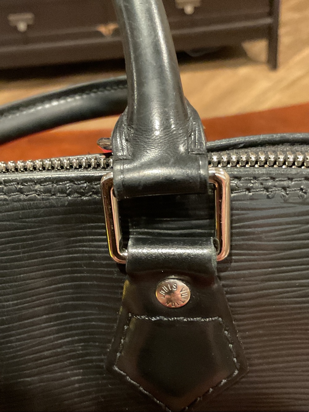 Louis Vuitton PM Black Textured Epi Leather Satchel with Silver-Tone Hardware - Picture 9 of 14
